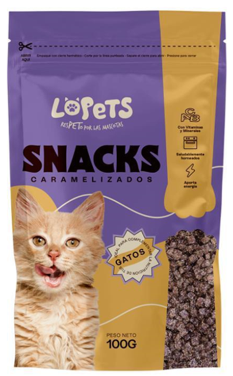 snack caramelizado gato